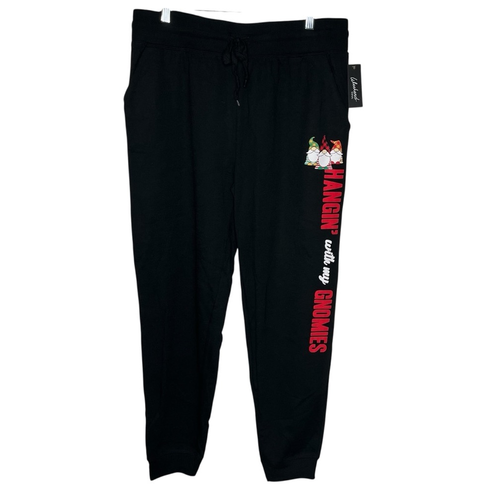 Weekend Soul Sz XL Christmas Holiday Sweat Pants Hangin With My Gnomies